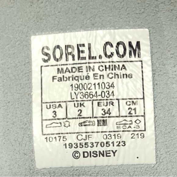 Sorel X Disney Frozen Joan of Arctic Silver Leather Wedge Boots. Girl’s Size 3 - Picture 11 of 11